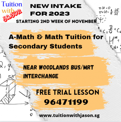 Additional Math and Math Small Group Tuition for Secondary School Students (2023). in Woodlands. 