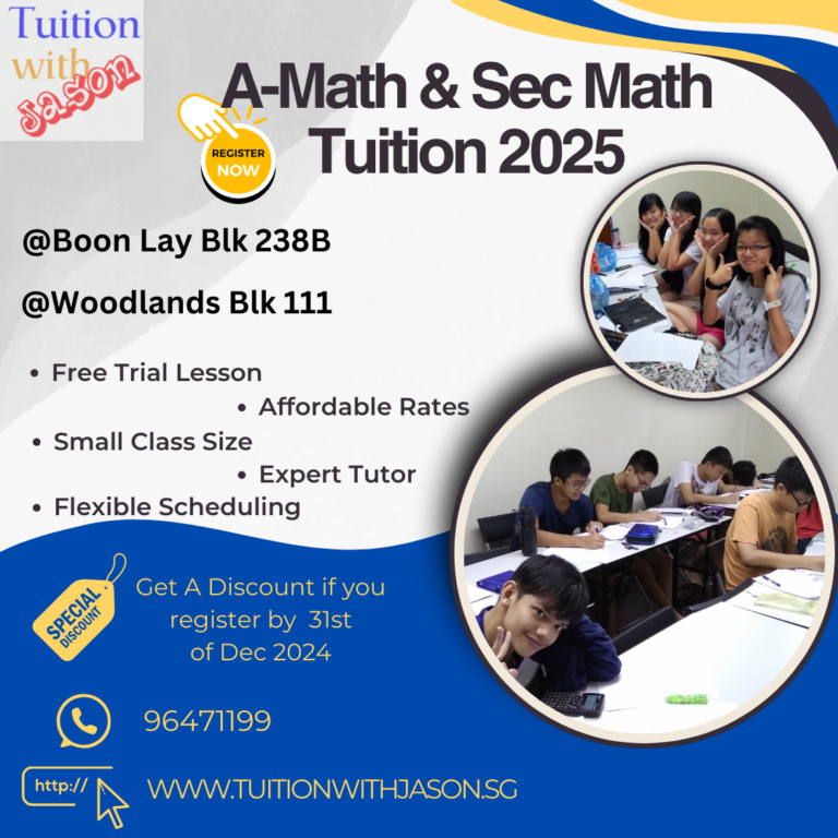 Additional Math and Secondary Math Tuition. Boon Lay and Woodlands. 2005