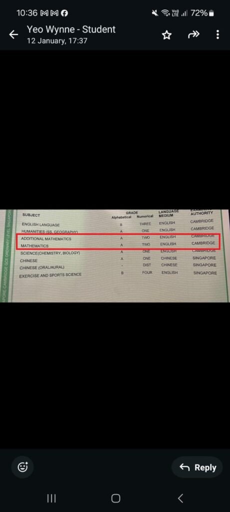 wynne - Additional Math O-Level, N-Level Sec 1, 2 ,3 Math Tuition . Boon Lay and Woodlands.